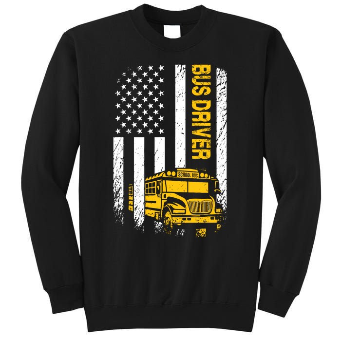 Bus Driver Usa American Flag Funny School Bus Driver Sweatshirt