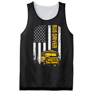 Bus Driver Usa American Flag Funny School Bus Driver Mesh Reversible Basketball Jersey Tank