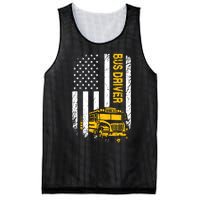 Bus Driver Usa American Flag Funny School Bus Driver Mesh Reversible Basketball Jersey Tank