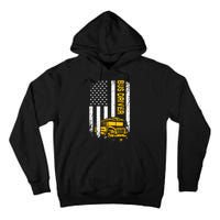 Bus Driver Usa American Flag Funny School Bus Driver Tall Hoodie