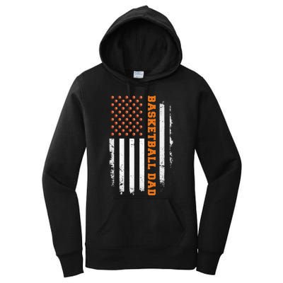 Basketball Dad USA US Flag Basketball Women's Pullover Hoodie