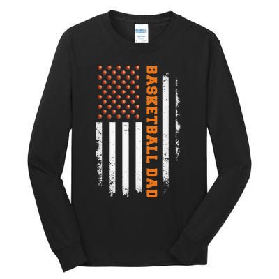 Basketball Dad USA US Flag Basketball Tall Long Sleeve T-Shirt