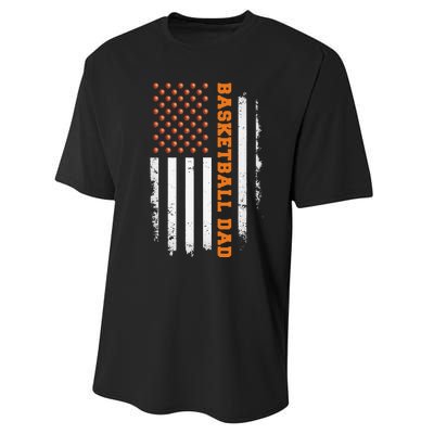 Basketball Dad USA US Flag Basketball Performance Sprint T-Shirt