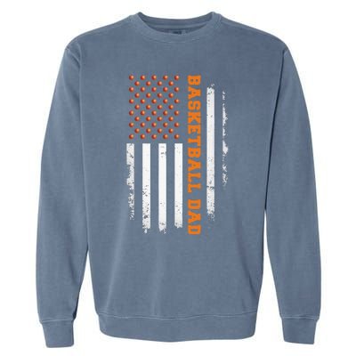 Basketball Dad USA US Flag Basketball Garment-Dyed Sweatshirt