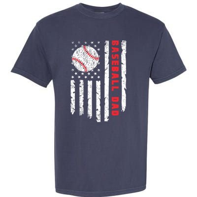 Baseball Dad Usa American Flag Patriotic Dad FatherS Day Garment-Dyed Heavyweight T-Shirt