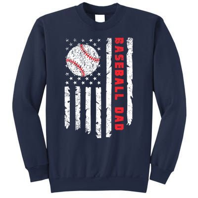 Baseball Dad Usa American Flag Patriotic Dad FatherS Day Sweatshirt