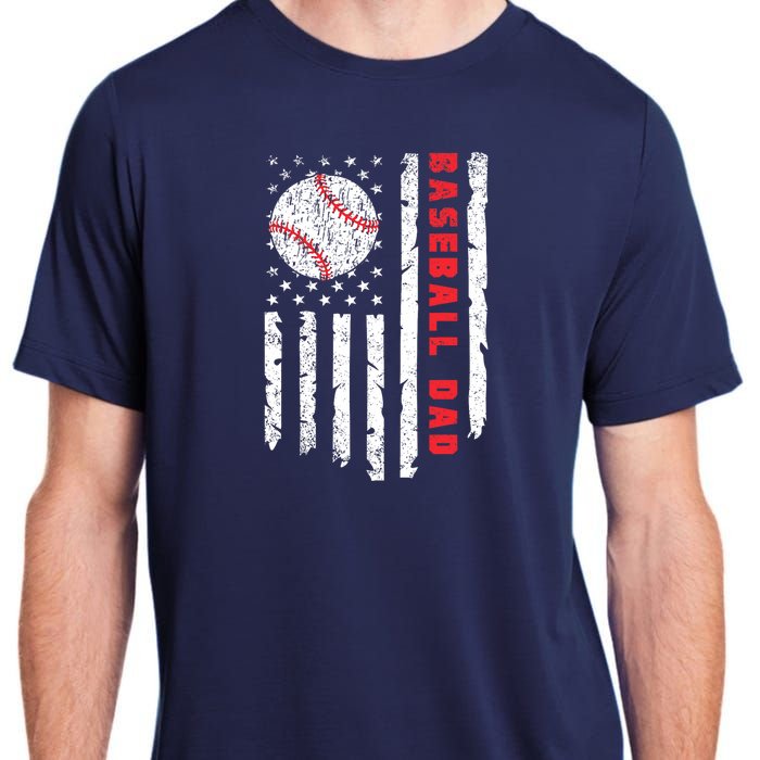 Baseball Dad Usa American Flag Patriotic Dad FatherS Day Adult ChromaSoft Performance T-Shirt