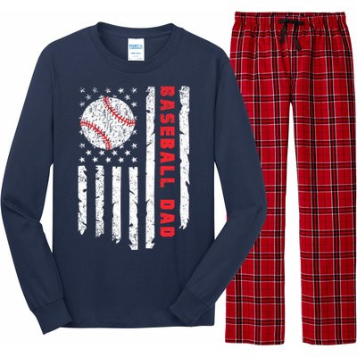 Baseball Dad Usa American Flag Patriotic Dad FatherS Day Long Sleeve Pajama Set