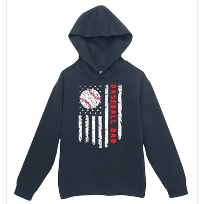 Baseball Dad Usa American Flag Patriotic Dad FatherS Day Urban Pullover Hoodie