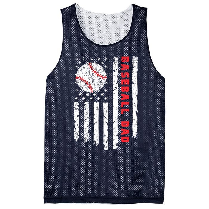 Baseball Dad Usa American Flag Patriotic Dad FatherS Day Mesh Reversible Basketball Jersey Tank