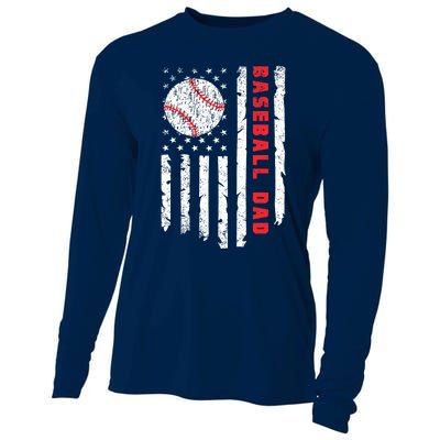 Baseball Dad Usa American Flag Patriotic Dad FatherS Day Cooling Performance Long Sleeve Crew