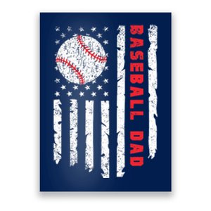 Baseball Dad Usa American Flag Patriotic Dad FatherS Day Poster