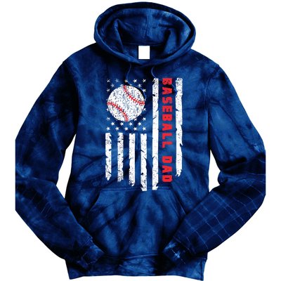 Baseball Dad Usa American Flag Patriotic Dad FatherS Day Tie Dye Hoodie