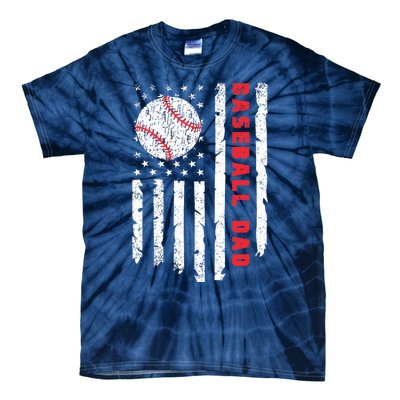 Baseball Dad Usa American Flag Patriotic Dad FatherS Day Tie-Dye T-Shirt