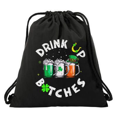 Bitches Drink Up Funny St. PatrickS Day Beer Lover Drawstring Bag