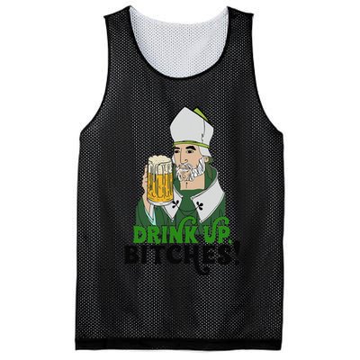 Bitches Drink Up Saint Patrick's Day Beer Drinking Lover Mesh Reversible Basketball Jersey Tank