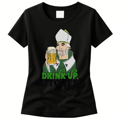 Bitches Drink Up Saint Patrick's Day Beer Drinking Lover Womens T-Shirt