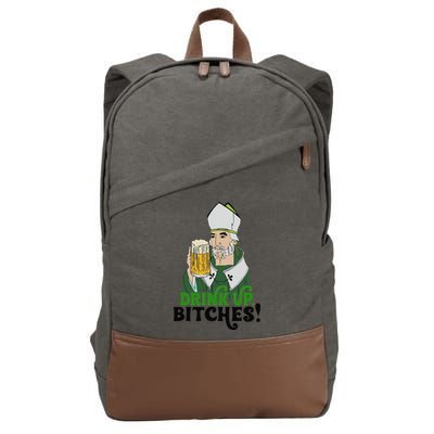 Bitches Drink Up Saint Patrick's Day Beer Drinking Lover Cotton Canvas Backpack