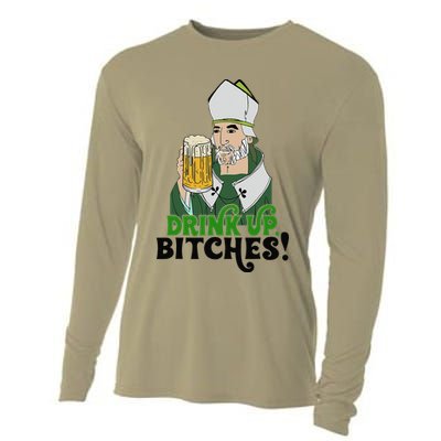 Bitches Drink Up Saint Patrick's Day Beer Drinking Lover Cooling Performance Long Sleeve Crew