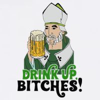 Bitches Drink Up Saint Patrick's Day Beer Drinking Lover Garment-Dyed Sweatshirt