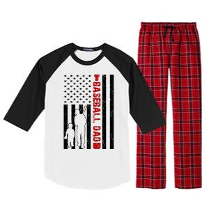 Baseball Dad USA FLag Raglan Sleeve Pajama Set