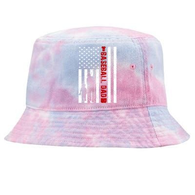 Baseball Dad USA FLag Tie-Dyed Bucket Hat