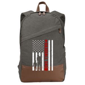 Baseball Dad USA FLag Cotton Canvas Backpack