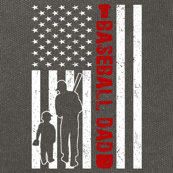 Baseball Dad USA FLag Cotton Canvas Backpack