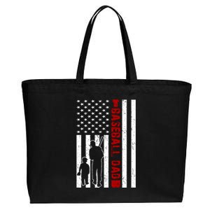 Baseball Dad USA FLag Cotton Canvas Jumbo Tote