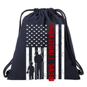 Baseball Dad USA FLag Drawstring Bag