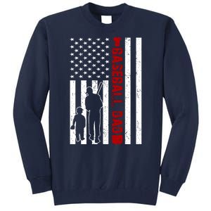 Baseball Dad USA FLag Tall Sweatshirt