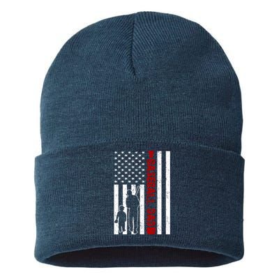 Baseball Dad USA FLag Sustainable Knit Beanie