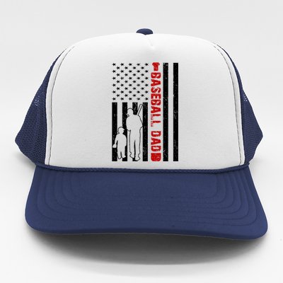 Baseball Dad USA FLag Trucker Hat