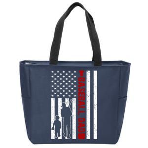 Baseball Dad USA FLag Zip Tote Bag