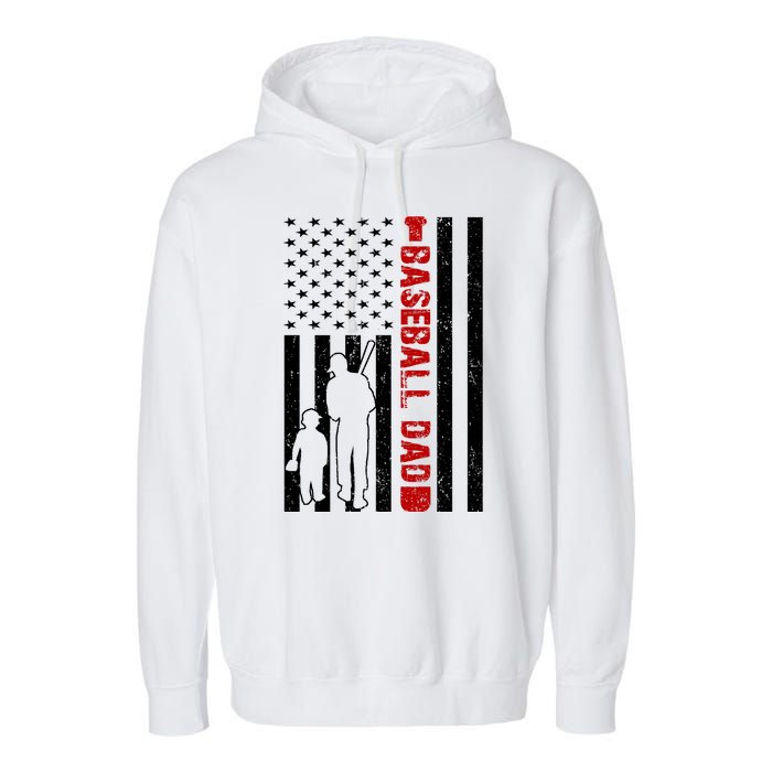 Baseball Dad USA FLag Garment-Dyed Fleece Hoodie