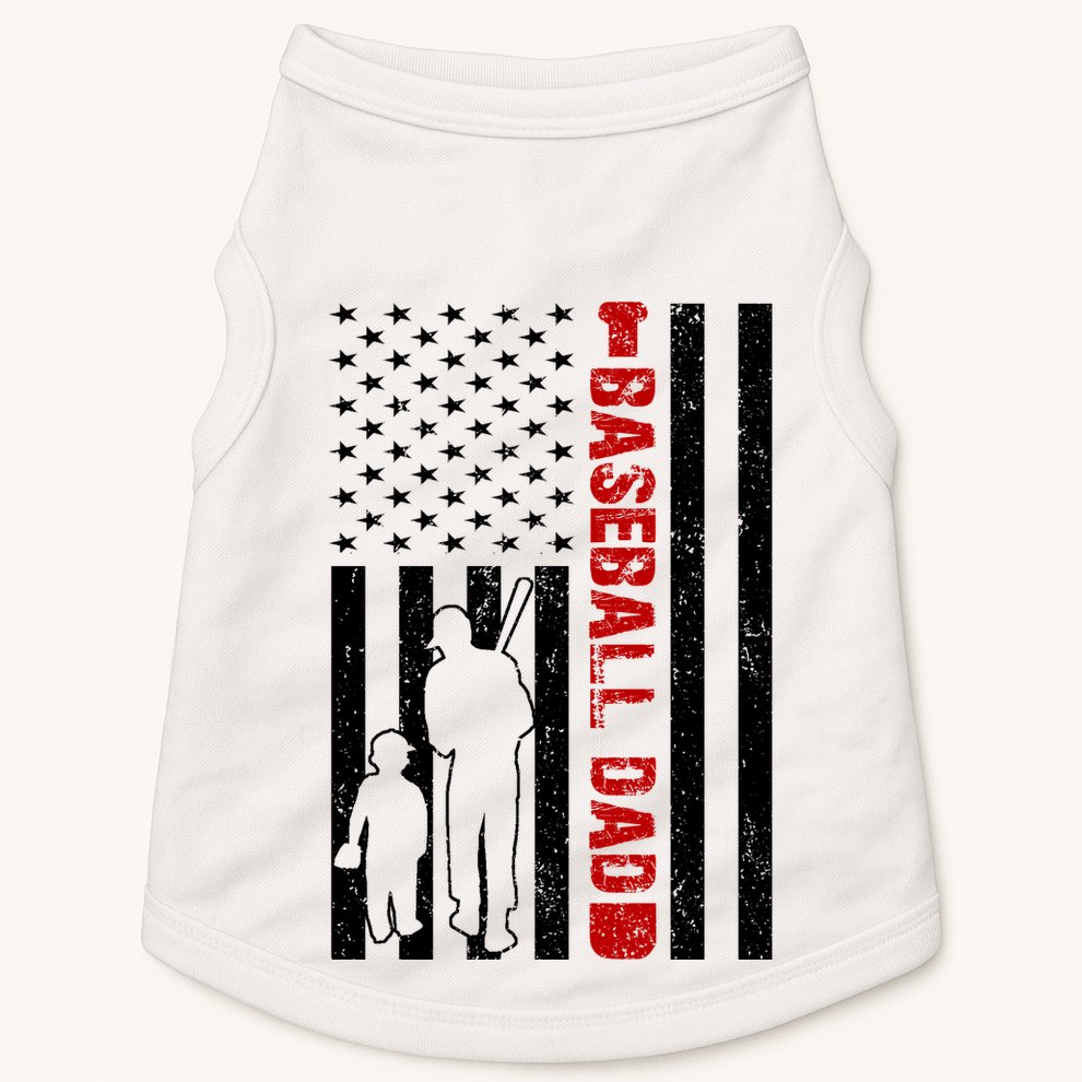 Baseball Dad USA FLag Doggie Tank