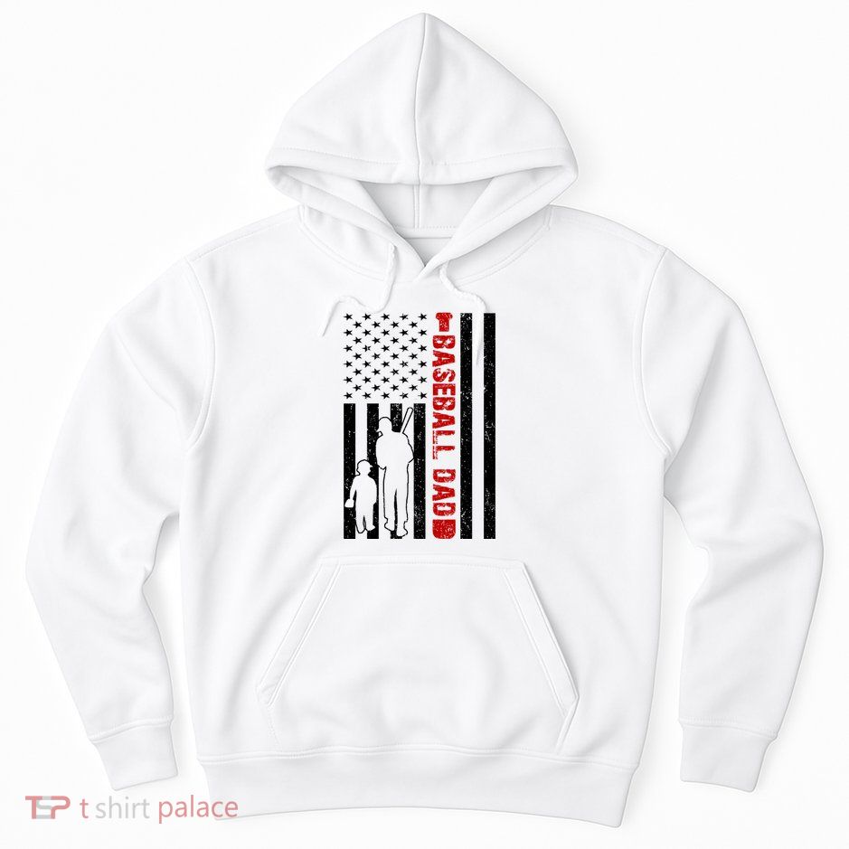 Baseball Dad USA FLag Hoodie