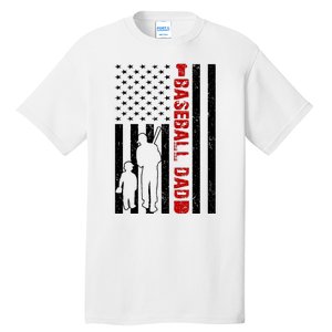 Baseball Dad USA FLag Tall T-Shirt