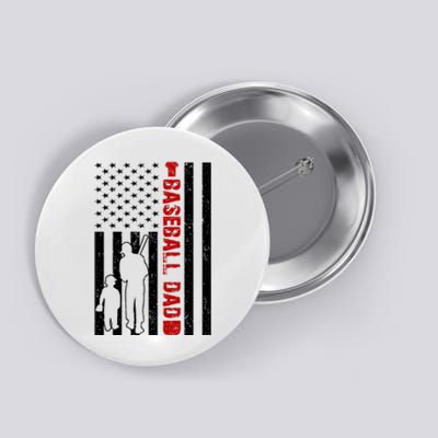 Baseball Dad USA FLag Button