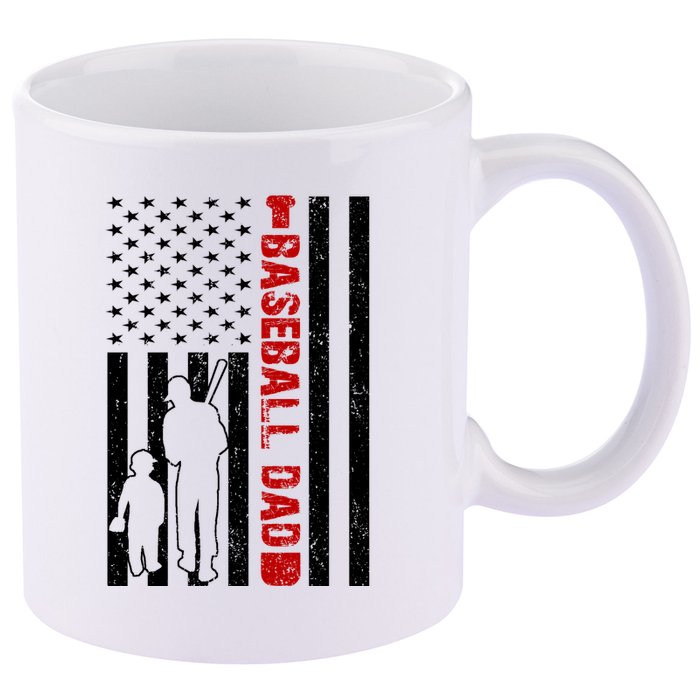Baseball Dad USA FLag 11oz C Handle Ceramic Mug