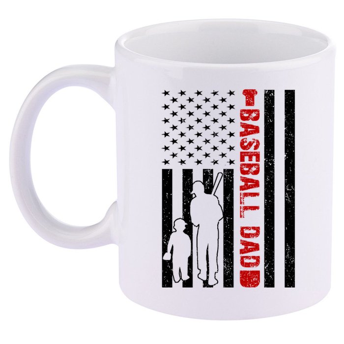 Baseball Dad USA FLag 11oz C Handle Ceramic Mug