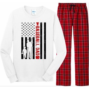 Baseball Dad USA FLag Long Sleeve Pajama Set