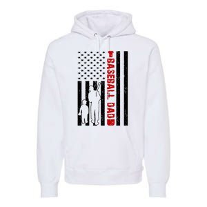 Baseball Dad USA FLag Premium Hoodie