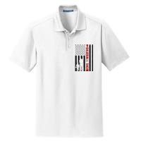 Baseball Dad USA FLag Dry Zone Grid Polo