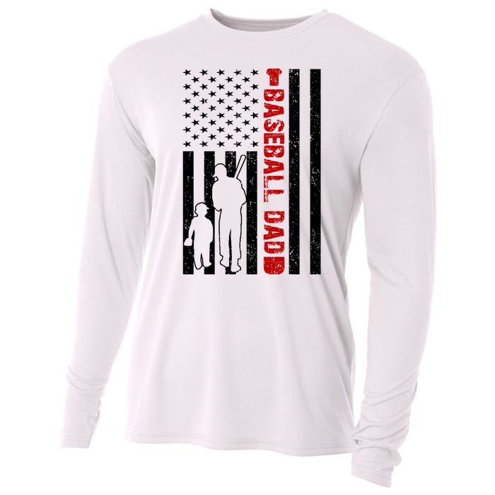 Baseball Dad USA FLag Cooling Performance Long Sleeve Crew