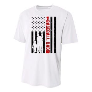 Baseball Dad USA FLag Performance Sprint T-Shirt