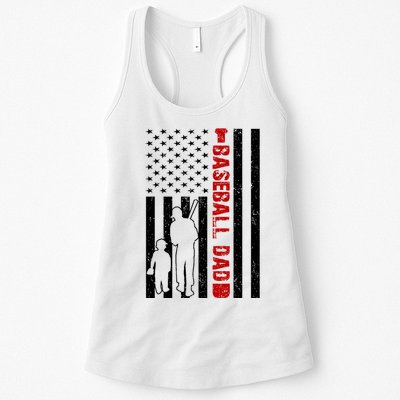 Baseball Dad USA FLag Womens Tank Top