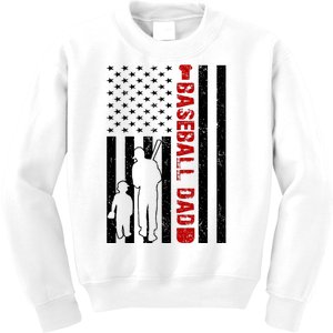 Baseball Dad USA FLag Kids Sweatshirt