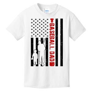 Baseball Dad USA FLag Kids T-Shirt