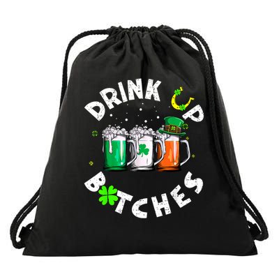 Bitches Drink Up Funny St. Patrick's Day Beer Lover Drawstring Bag